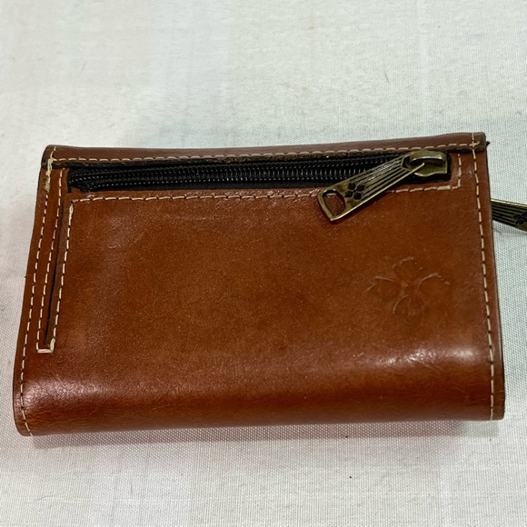 Patricia Nash Cametti trifold brown leather wallet with many compartments - Picture 2 of 13